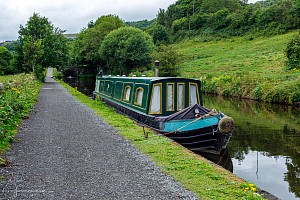Rochdale Canal | Narrowboat moored between Ellen Royd Bridge (7) and Stony Spring Bridge (7A) | 15 July 2023